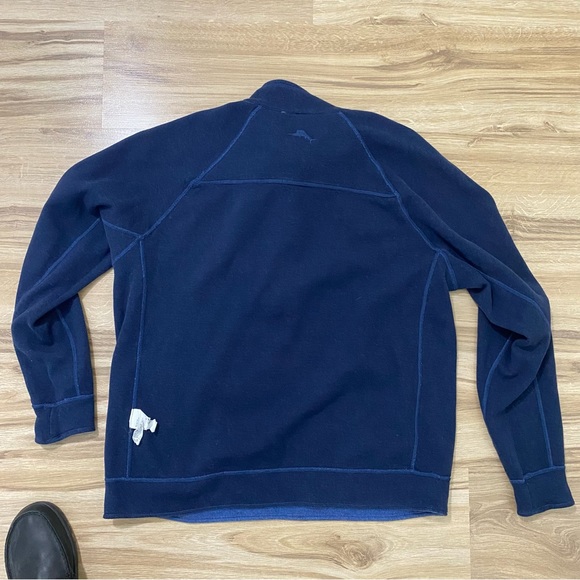 Tommy Bahama Half Zip pullover reversible navy blue Large L - Picture 7 of 11